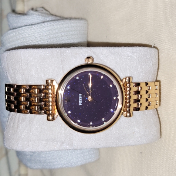 Rose gold navy sparkle face watch - Picture 2 of 4
